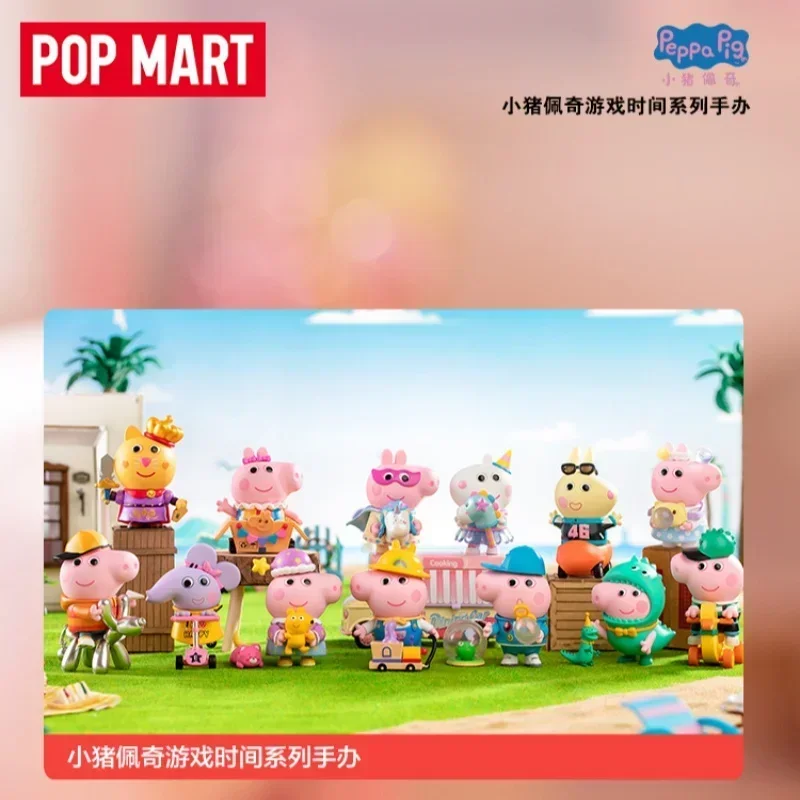 Фото POP MART Peppa Pig Game Time Series Mystery Box - слепая сумка, милая аниме-фигурка, кукла, украшения, подарок, коллекционные игрушки №1