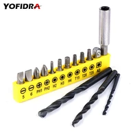15pcs set drill bit set include 358mm twist drill for brushless electric drill cordless mmini electric screwdriver parts
