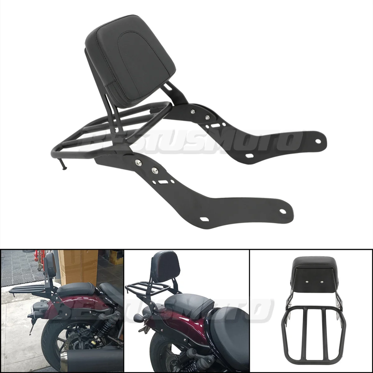 Motorcycle Accessories Passenger Backrest Sissy Bar + Luggage Rack For Honda Rebel CMX1100 CM1100 CM 1100 CMX 1100 2021 2022