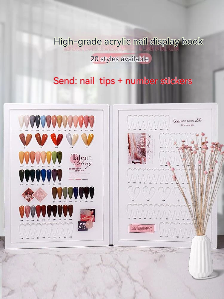 

New Nail Book Gel Polish Color Acrylic Manicure Practice Board Nail Art Showing Shelf Color Card Chart Painting Display Board