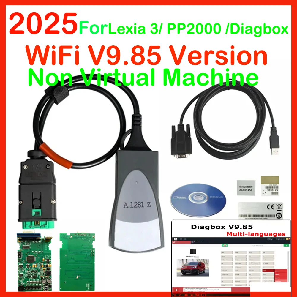 Лидер продаж 2025 года PP2000 OBD Lexia 3 Diagbox V9.850 WIFI версия Le-xia-3 для диагностического