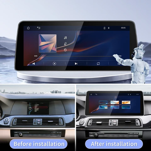 Заводская цена 12,3-дюймовый экран дисплея для BMW 5 серии F10 F11 CIC NBT Wireless Carplay Android Auto Автомобильный мультимедийный видеоплеер