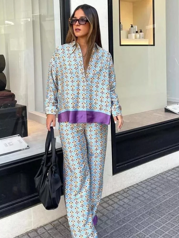 New Fashion Print Elegant Women's Suit 2022 New Elastic Waist Straight 2 Piece set Suit Casual Chic Youth Vacation Fashion Suit