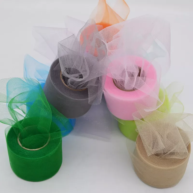 

22m/lot 2" 5cm Shiny Tulle Roll Spool Fabric Tutu Skirt Chair Sash Bow Table Wedding Baby Shower Party Decorations
