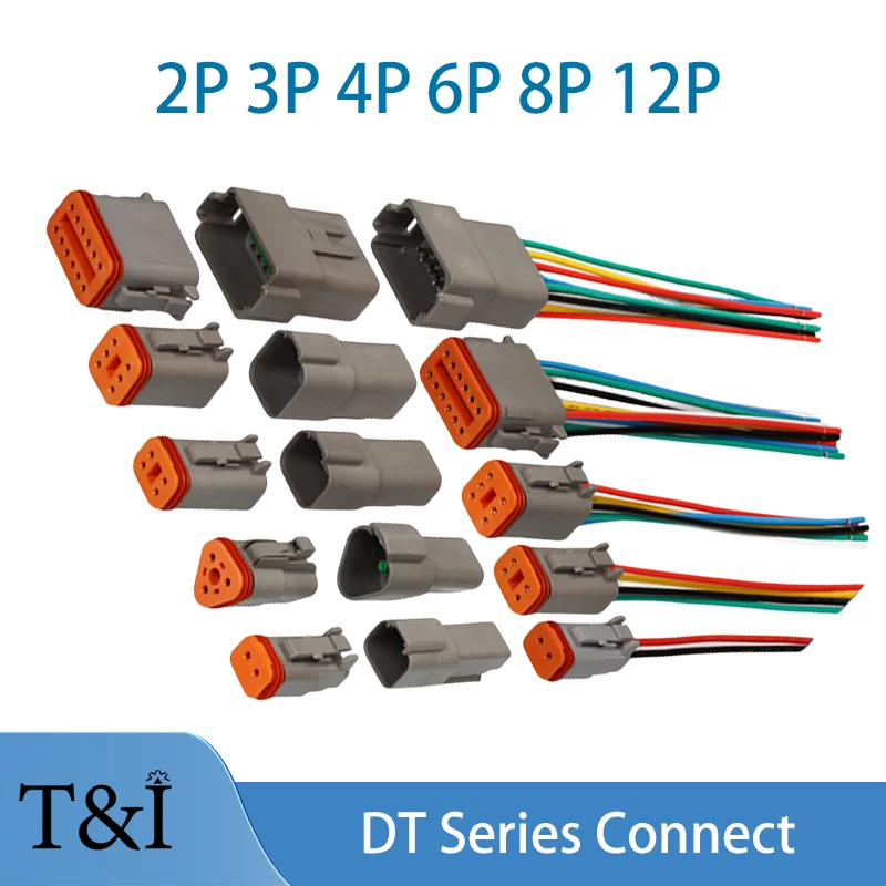 

1/5/10 Sets Deutsch DT connector with 15cm Wiring harness DT06-2S/DT04-2/3/4/6/8/12Pin waterproof electric quick wire connector