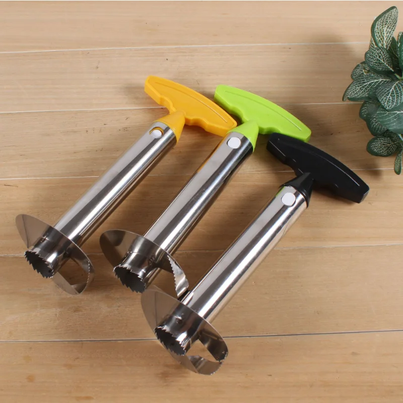 

Simple to operate three color multifunctional stainless steel pineapple knife, pineapple peeler, meat peeler, and slicer