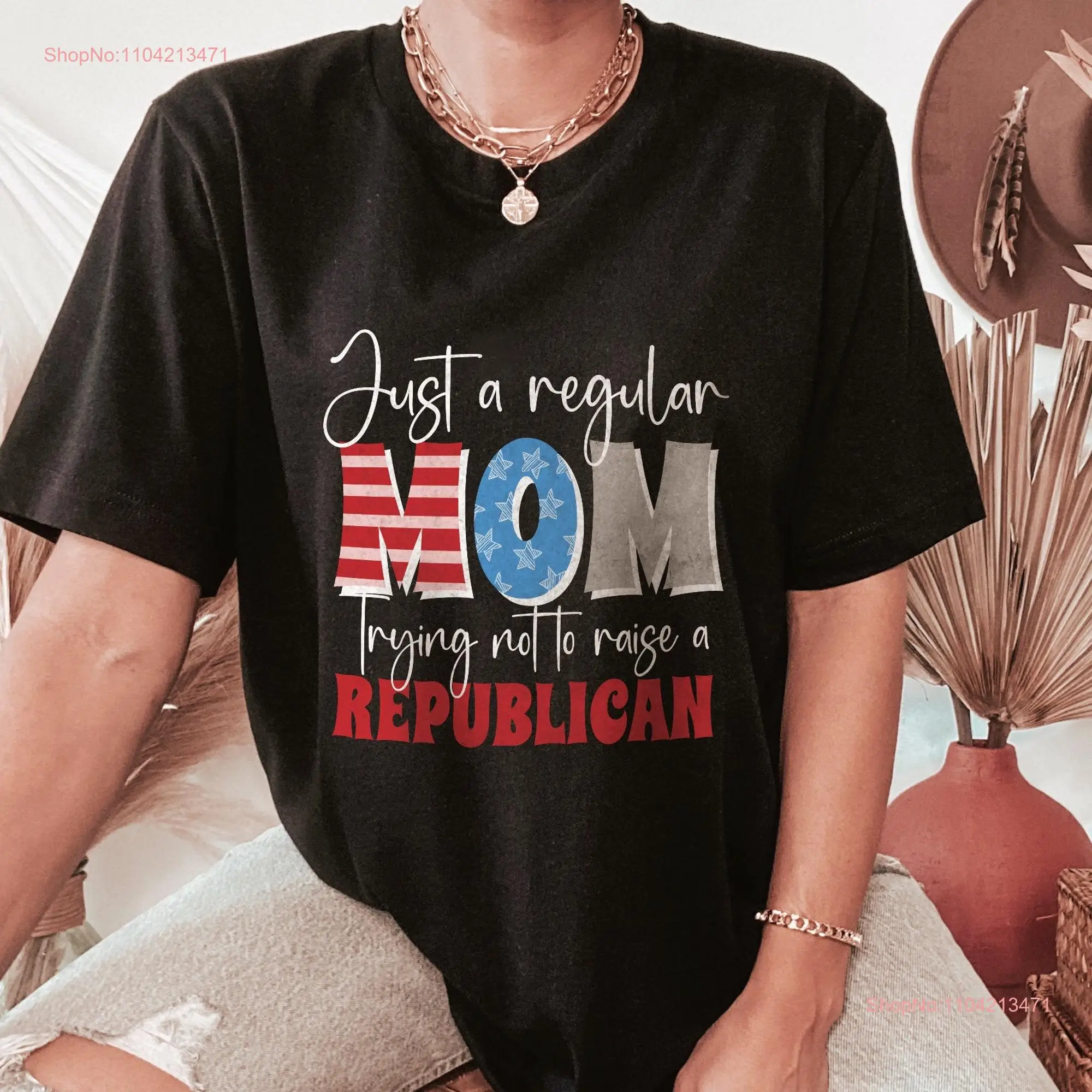 Democrat Mom T Shirt For Biden Support Mothers Day Liberal Supporter Patriotic 4th of July Progressive