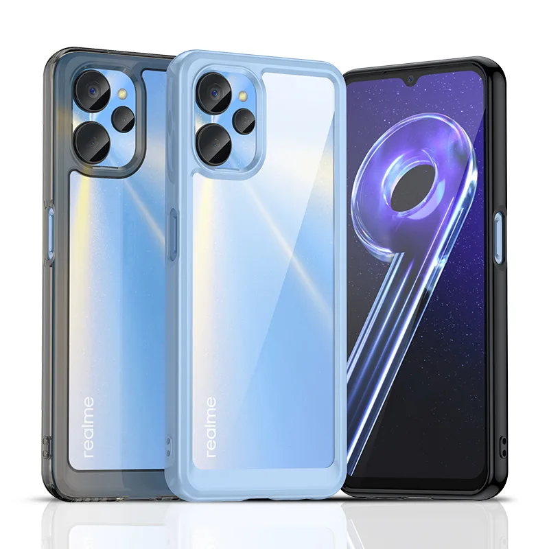 

For OPPO Realme 10S 5G Phone Case Transparent Acrylic Shell For Realme10S 5G Anti-Fall Simple Soft TPU Protective Case Cover