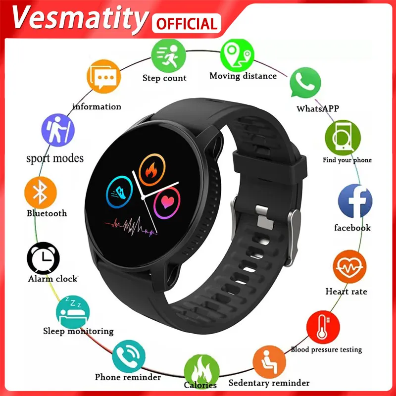 

Новинка 2022, умные часы W9 для мужчин и женщин, водонепроницаемые спортивные Смарт-часы FitnessTracker с пульсометром, браслет для Android и IOS