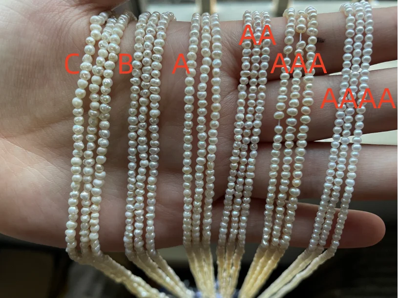 

2.5-3mm white potato shape freshwater pearl strand for jewelry making