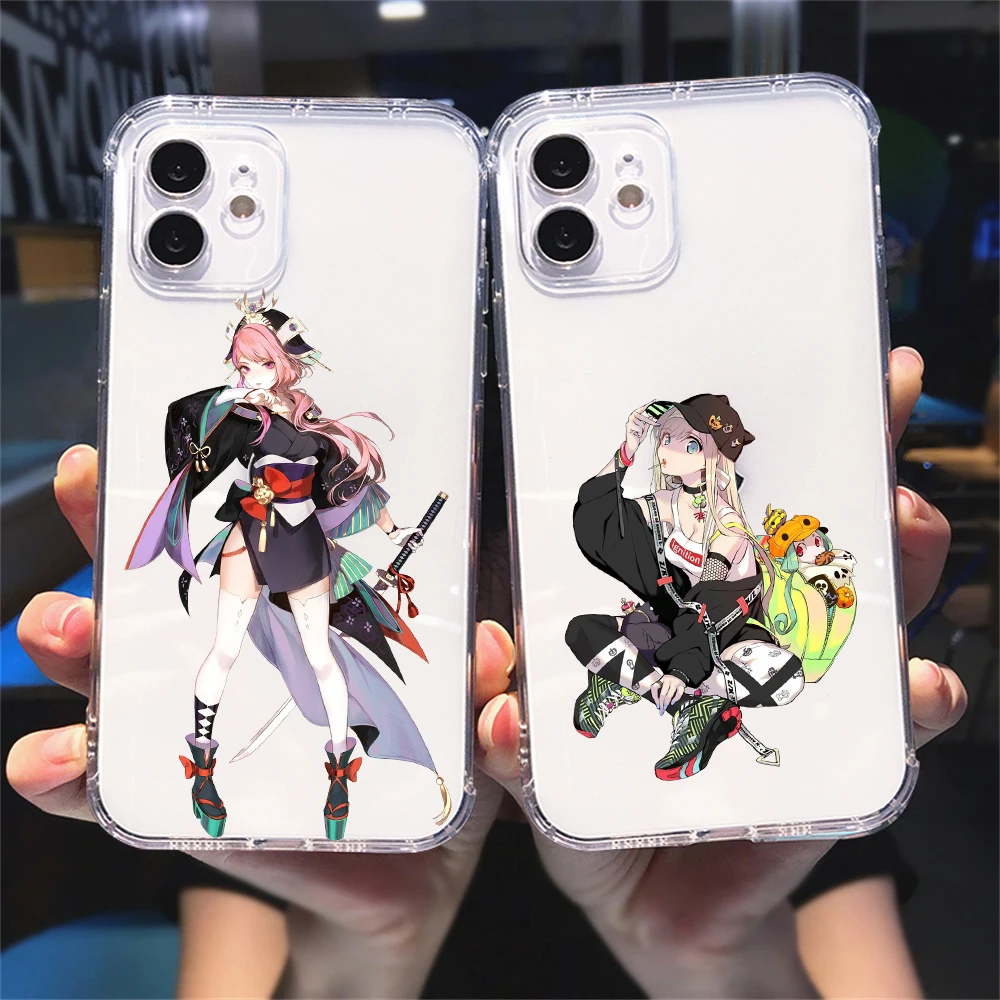 Мультяшный чехол для телефона с аниме девушкой iPhone 13 12 11 Pro Max Mini XR XS X 7 8 Plus Модный