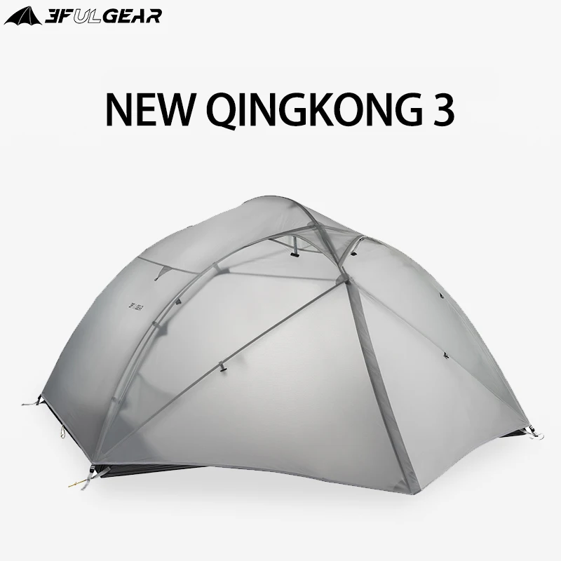 3F UL GEAR Qingkon 3-местная Всесезонная 15D палатка для кемпинга на открытом воздухе Сверхлегкая походная альпинистская охотничья водонепроницаемая палатка
