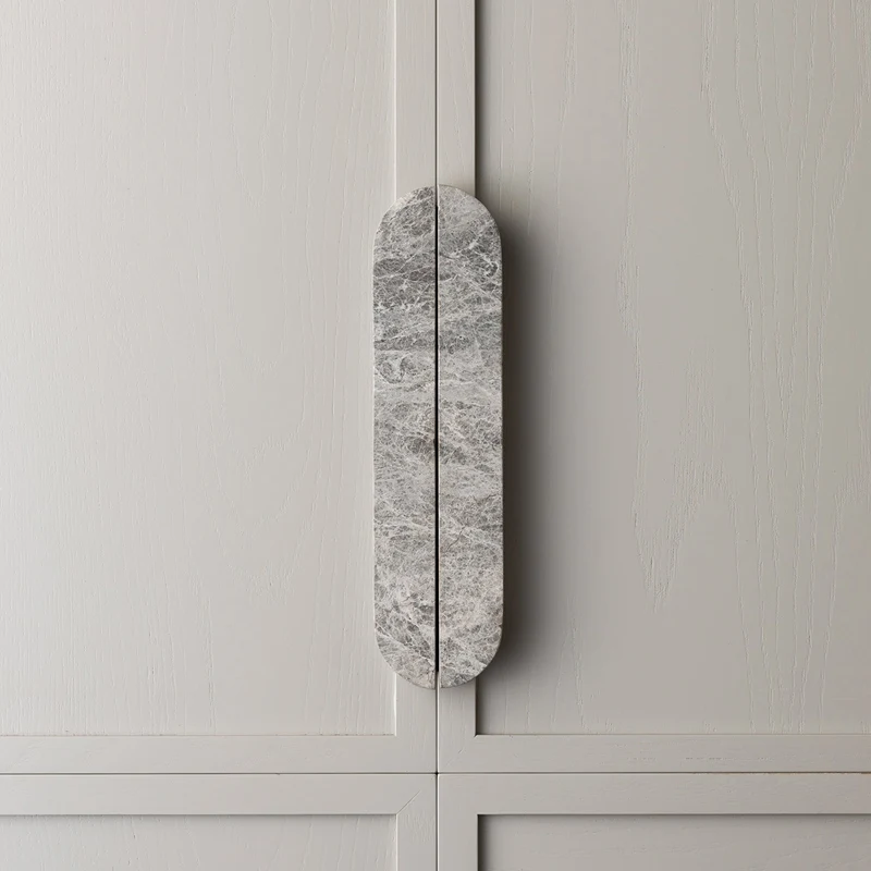 Роскошная ручка для двери ручной работы мраморная шкафа Wabi Sabi элегантная