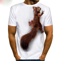 mens squirrel t shirt 3d print shirt animal graphic tees lovely pattern tops menwomen cute puppy face tee funny pet t shirt