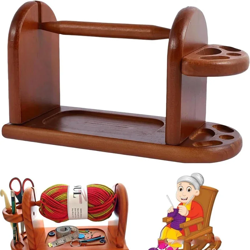 Деревянный держатель пряжи вращающиеся инструменты для вязания крючком