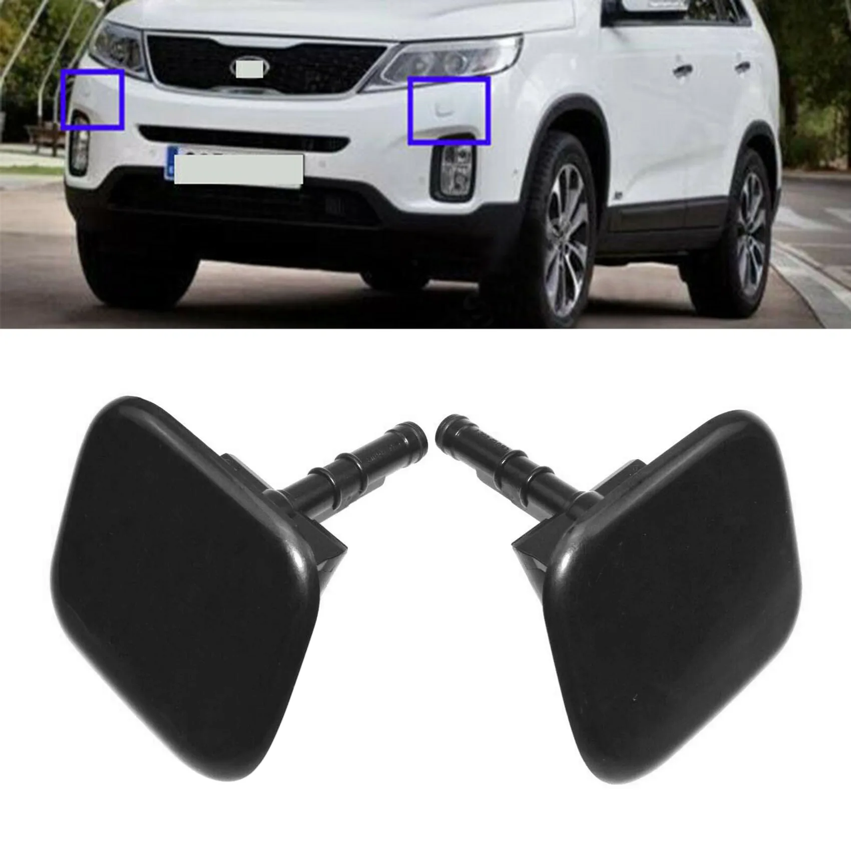 

Front Headlight Washe Cylinder Spray Nozzle Jet Cover Cap for Kia Sorento 2010 2011 2012 2013 2014 986802P000 986902P000