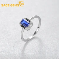 sace gems alexandrite gemstone ring for women solid 925 sterling silver ring emerald cut lab grown stone for engagement