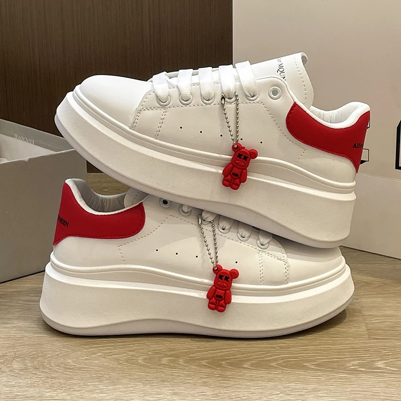 2023 Top Quality Unisex Luxury Brand Genuine Leather Women Platform Casual Sneakers Autumn Fashion Sports Vulcanized Men Shoes