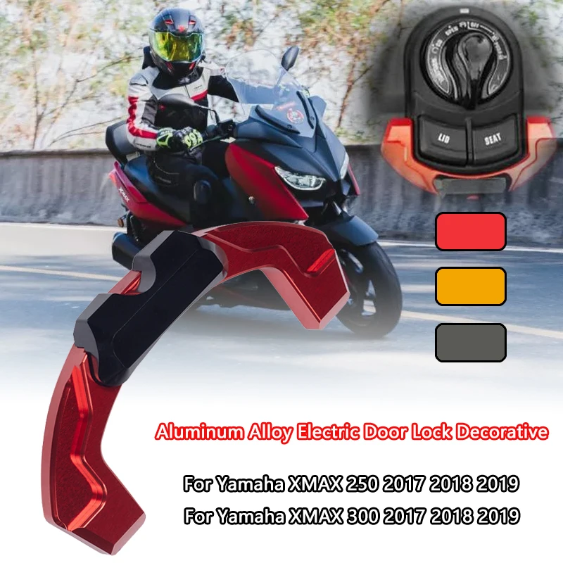 

Motorcycle Accessories Aluminum Alloy Electric Door Lock Decorative Cover For XMAX300 XMAX250 2017-2019 With Logo