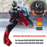 motorcycle accessories aluminum alloy electric door lock decorative cover for xmax300 xmax250 2017 2019 with logo