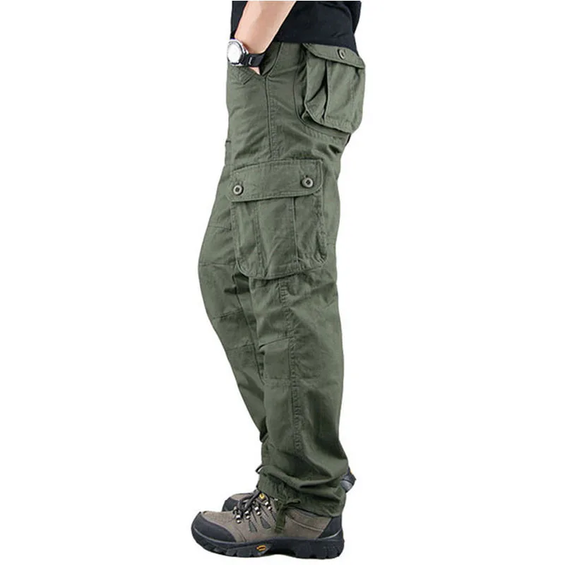 

Outdoor Casual Loose Straight Military Army Mens Pants Men's Cargo Pants Wear-resistant Multiple Pockets Tactical Trousers Male