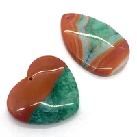 5pcs water drop shape agate pendants set natural stone reiki amulet charms for diy making necklace heart marquise shape jewelry