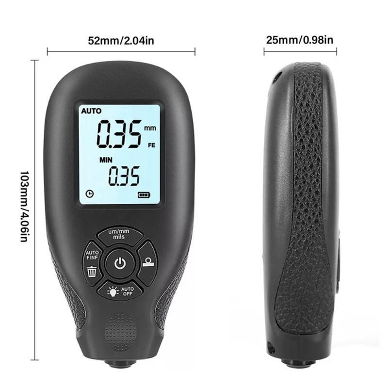 Толщиномер Coation 0 05-2 мм измеритель толщины пленки автомобильного покрытия черный
