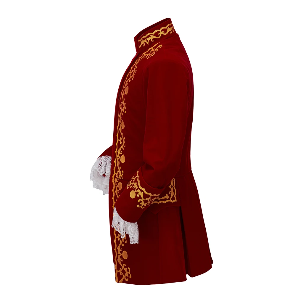 Средневековое викторианское ренессансное мужское красное винтажное золотое