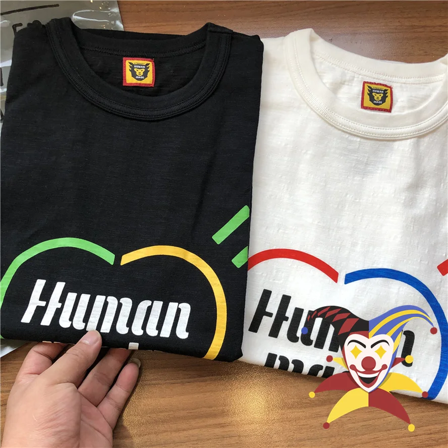 

Футболка Мужская/женская с принтом сердец, рубашка из человеческого изготовления, свободный крой, с коротким рукавом, разные цвета, 1:1