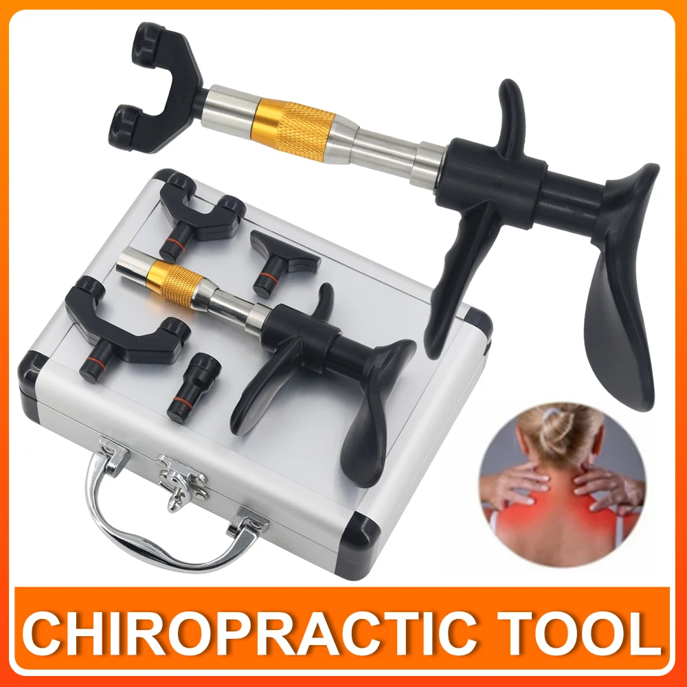 

Chiropractic Adjusting Tool Four Heads Back Manual Massage Gun Spine Corrector Therapy Relief Spinal Pain Portable Massager New