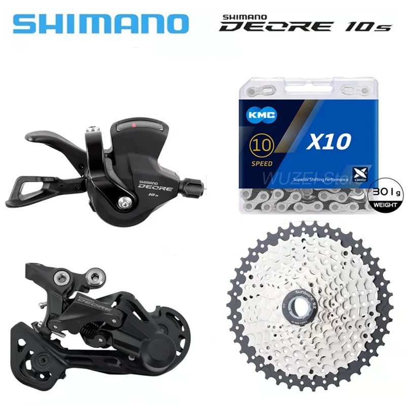 

Shimano Deore 10V RD M4120 Derailleurs 1x10 Speed SL-4100 Shifter Lever KMC 10V Chain 36/40/42/46/50T 10S Cassette 10v Groupset