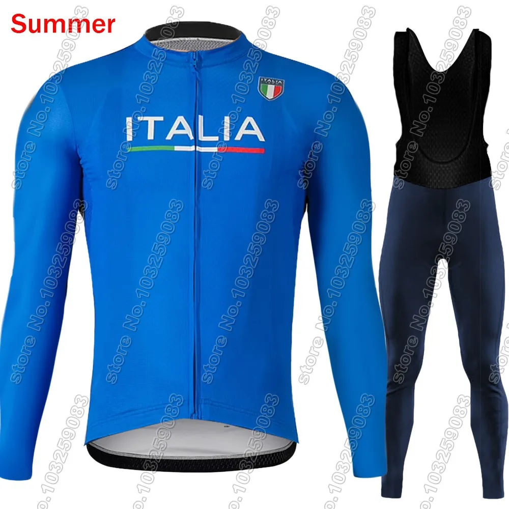 Комплект одежды для велоспорта с длинным рукавом и шортами голубая итальянская