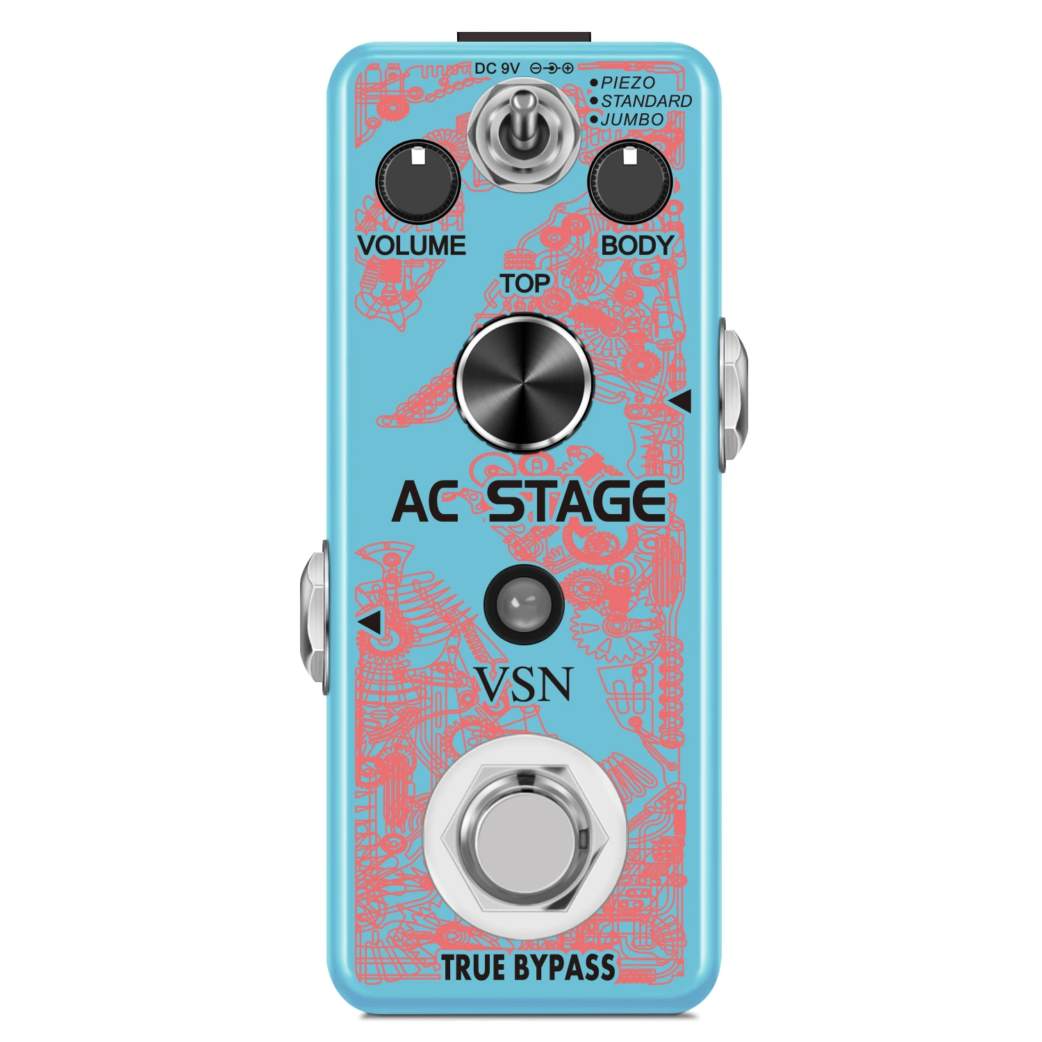 VSN LEF-320 AC Stage Guitar Pedal Effect Analog Acoustic Pedals For Guitars Guitarist Analog Effectors Piezo Standard Jumbo