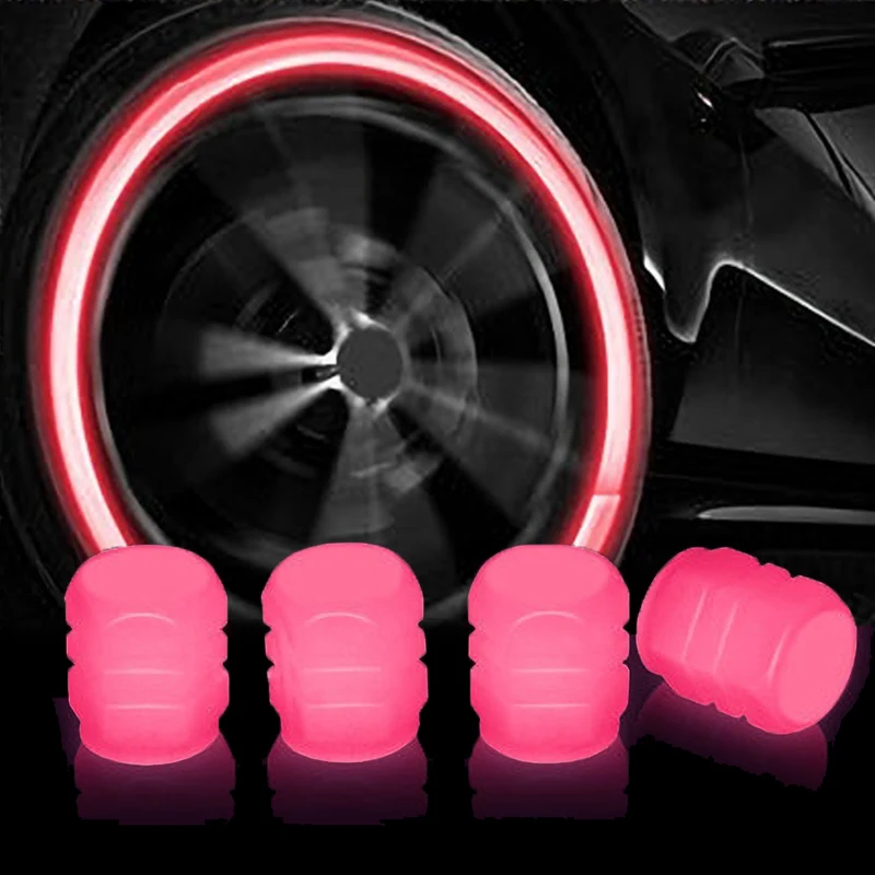 1/2/4Pcs Luminous Blue Green Pink Red Tire Valve Caps Car Motorcycle Glowing Valve Cover car Tire Wheel Hub Tool Car Accessories