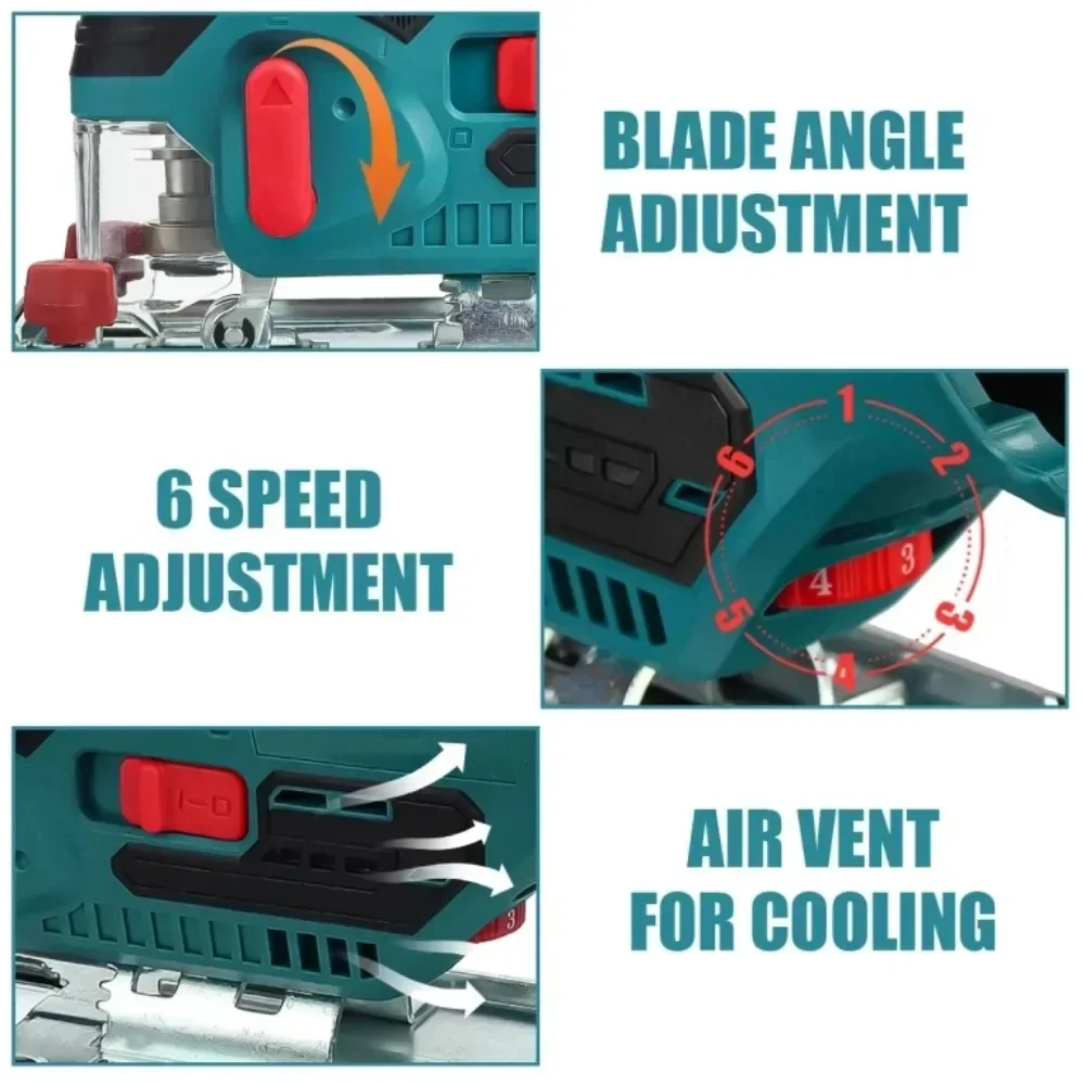 Бесщеточный аккумуляторный лобзик 80 мм