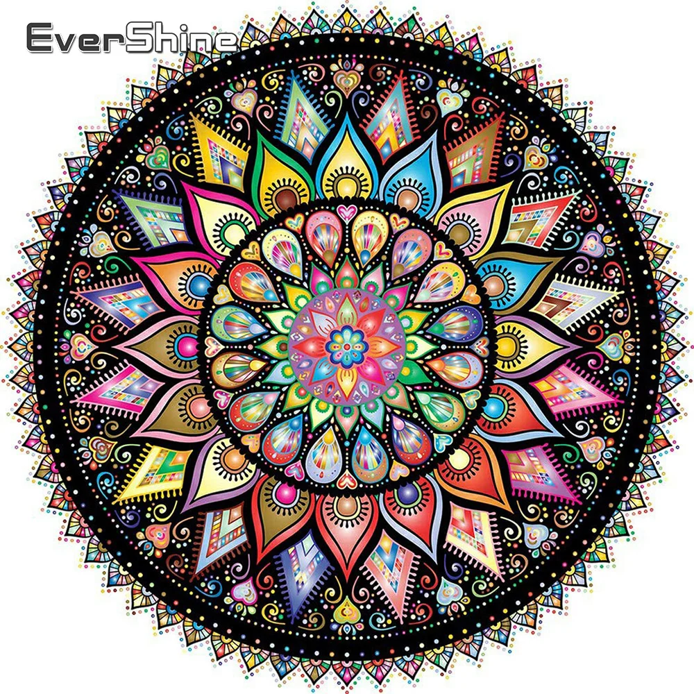 

EverShine 5D Diamond Embroidery Mandala Rhinestone Picture Painting Flower Full Square DIY Mosaic Kaleidoscope Handmade Gift