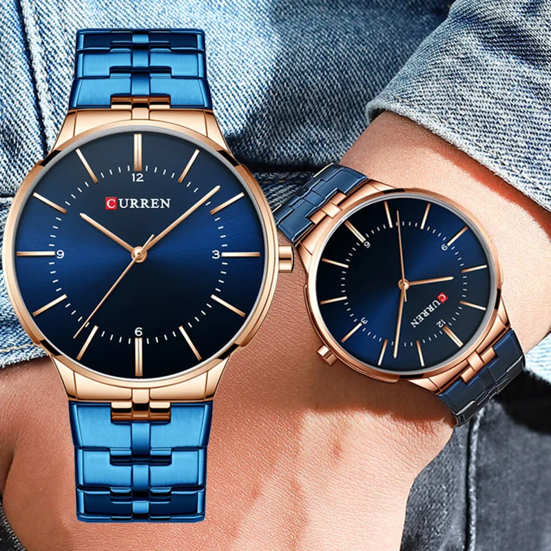 

Часы наручные CURREN Мужские кварцевые, роскошные брендовые деловые модные спортивные водонепроницаемые в стиле милитари, из нержавеющей стали