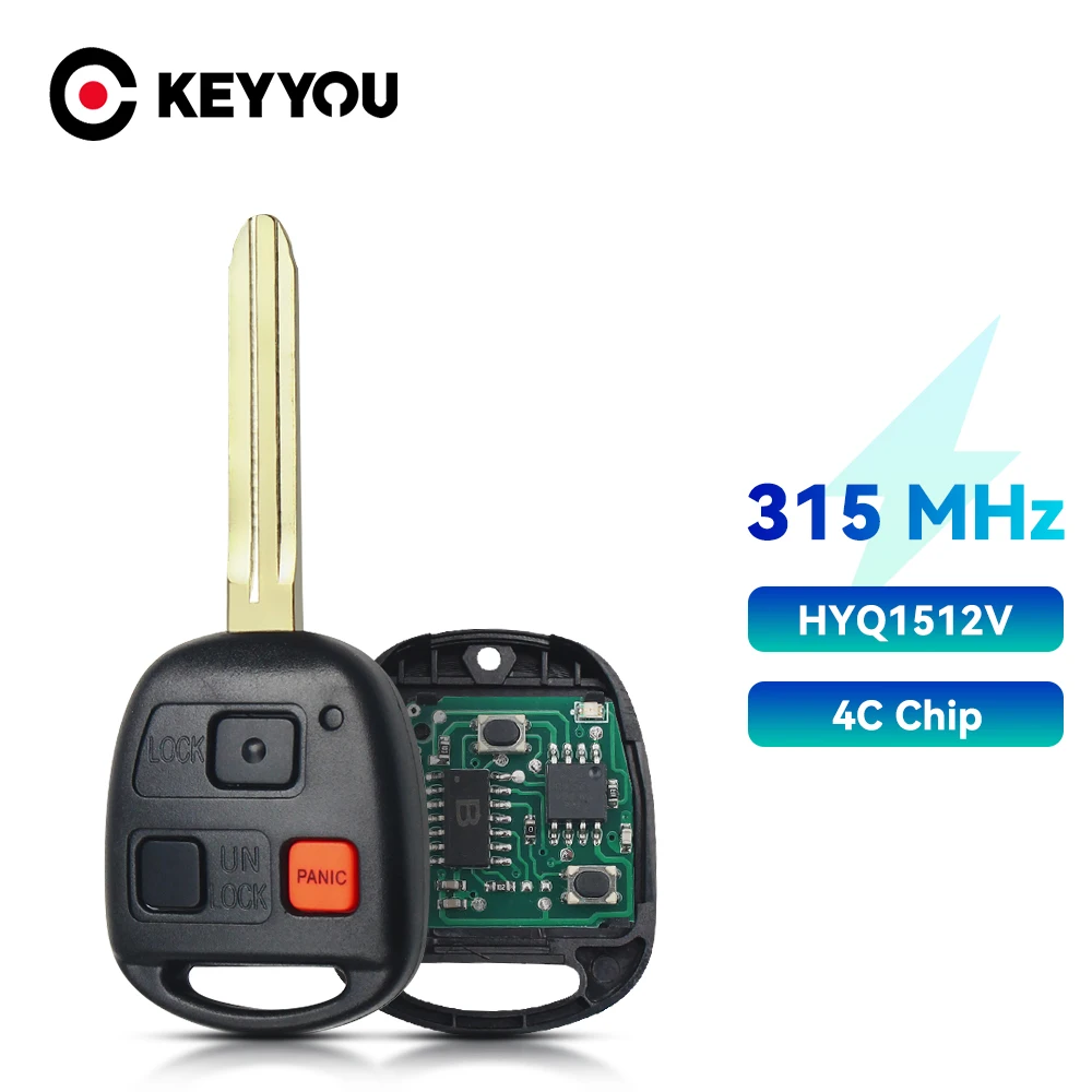 

KEYYOU For Toyota Remote Control Car Key 315MHz 4C Chip HYQ1512V For Toyota Land Crusier FJ Cruiser for Lexus GX470 LX470