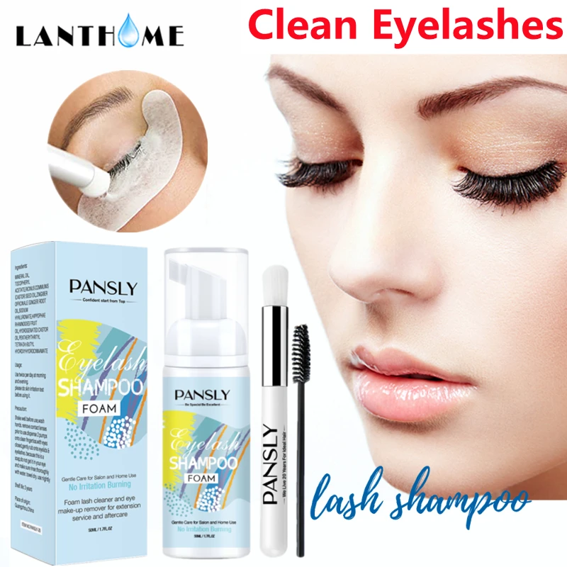 

Lash Clean Eyelash Shampoo Kit Extension Foam Cleanser Individual Flase Makeup Eyelash Detergent Makeup Remover with Brush