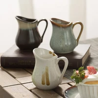 western style retro ceramic milk cup coffee companion small milk tank plus milk cup honey pot restaurant kitchen juice bottle