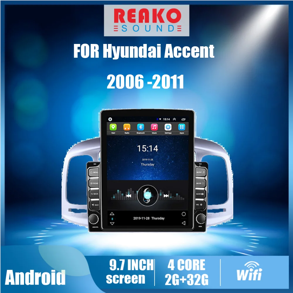

Autoradio For Hyundai Accent 2006 -2011 2 Din 9.7" Tesla Screen Car Multimedia Player GPS Navigator Android Stereo Head Unit