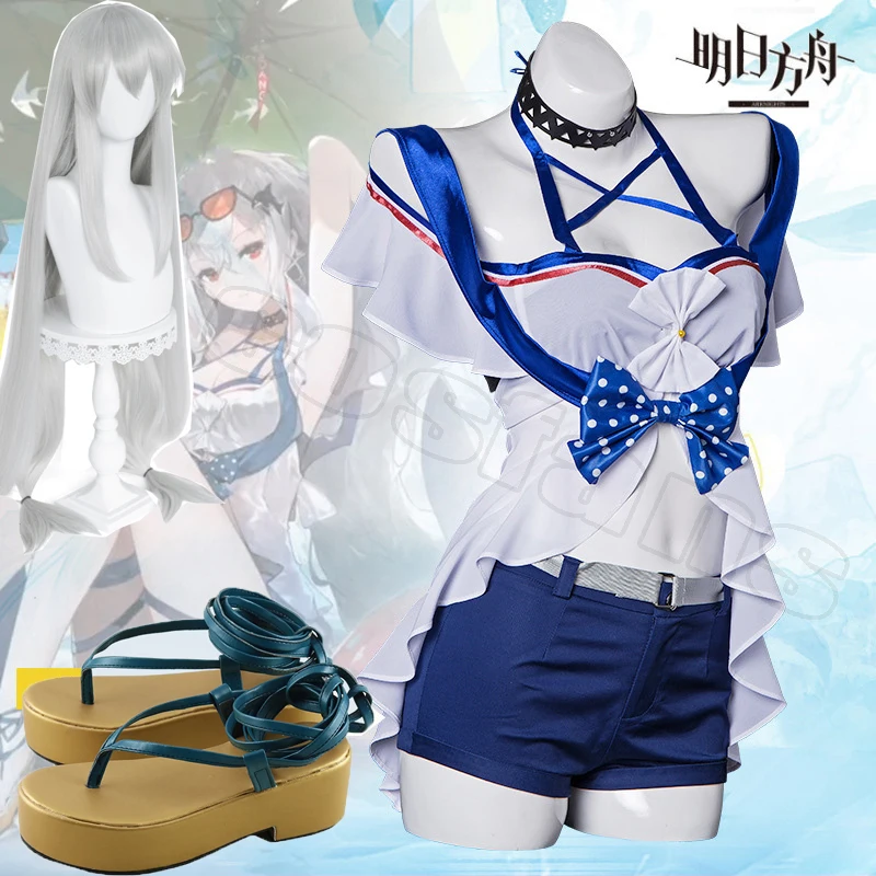 

Arknights Guard Skadi Cosplay Costumes Waverider Sexy Coral Coast Costumes Women Sexy Swimsuit Sunhat Suits Customize Halloween