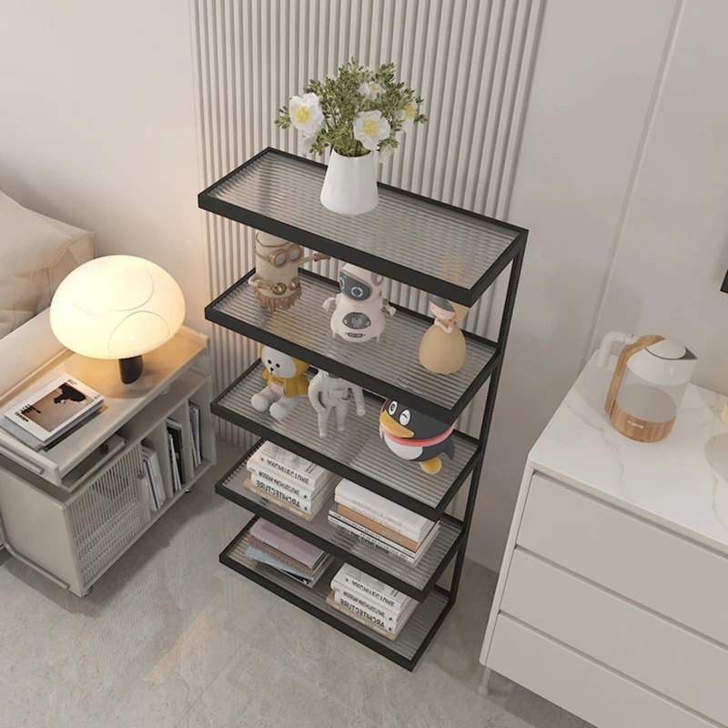 Черный металлический книжный шкаф вертикальный черный эстетический