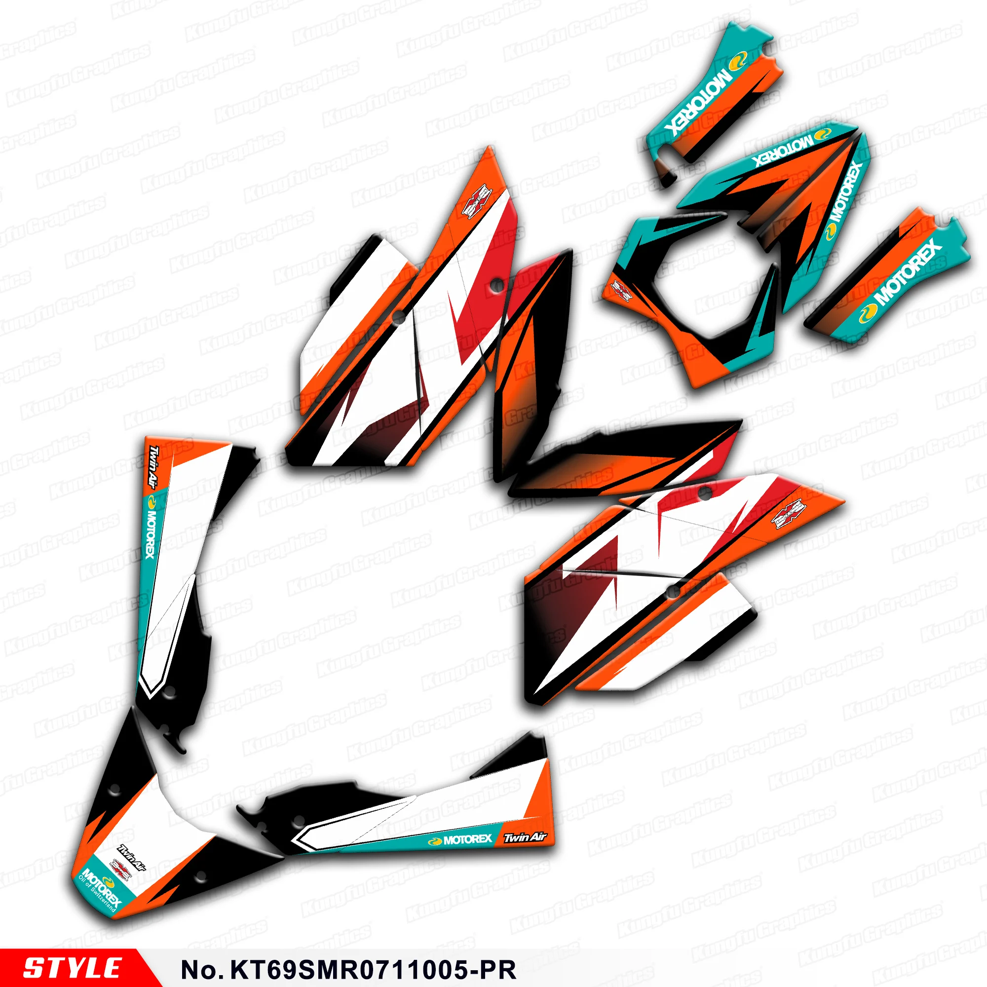 Фото Клейкие наклейки JY RACING Racing, графические наклейки для KTM SM SMR 690 2007 2008 2009 2010 2011, ремонт, KT69SMR 0711005 -ПР №1