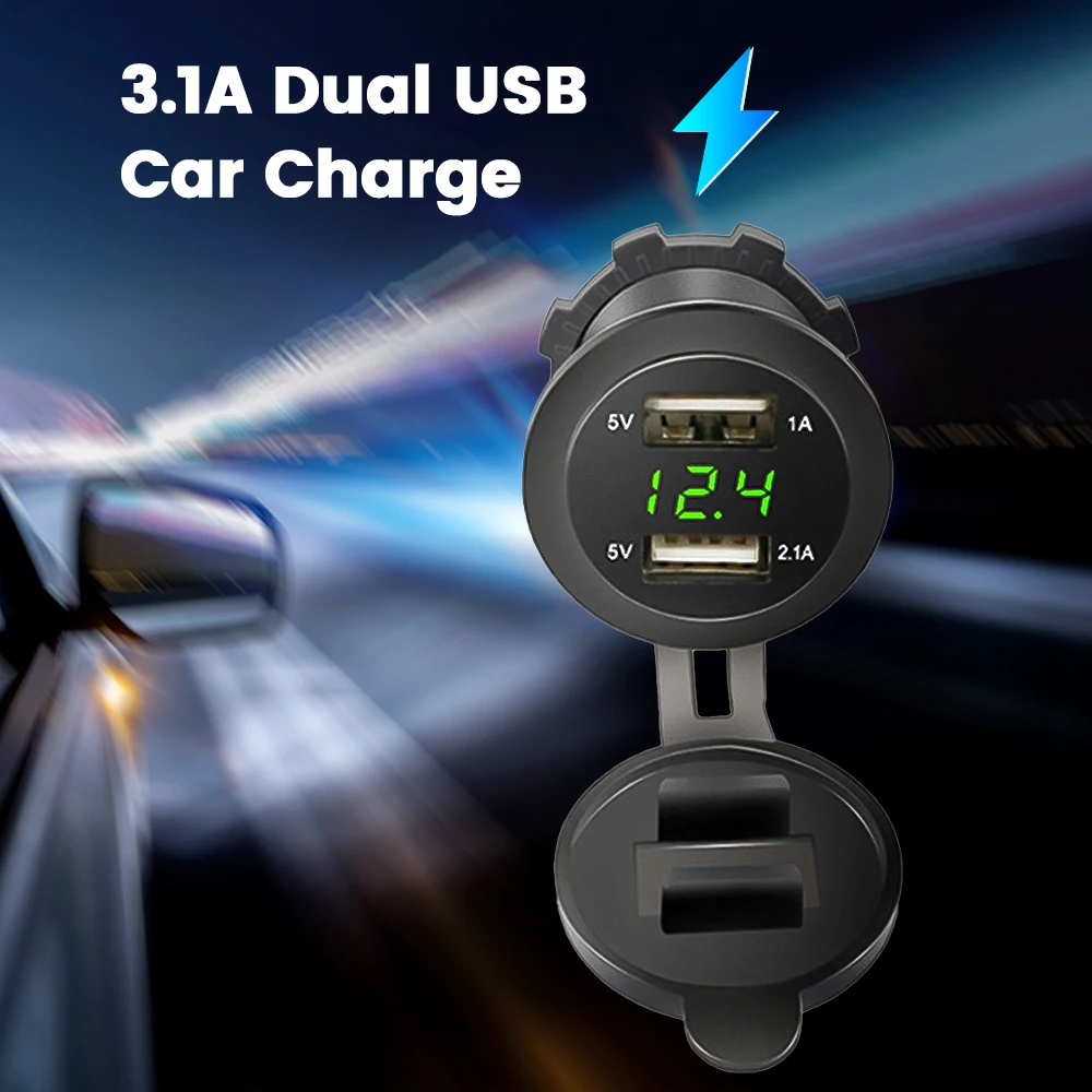 Универсальное автомобильное зарядное устройство с USB-разъемом тумблер