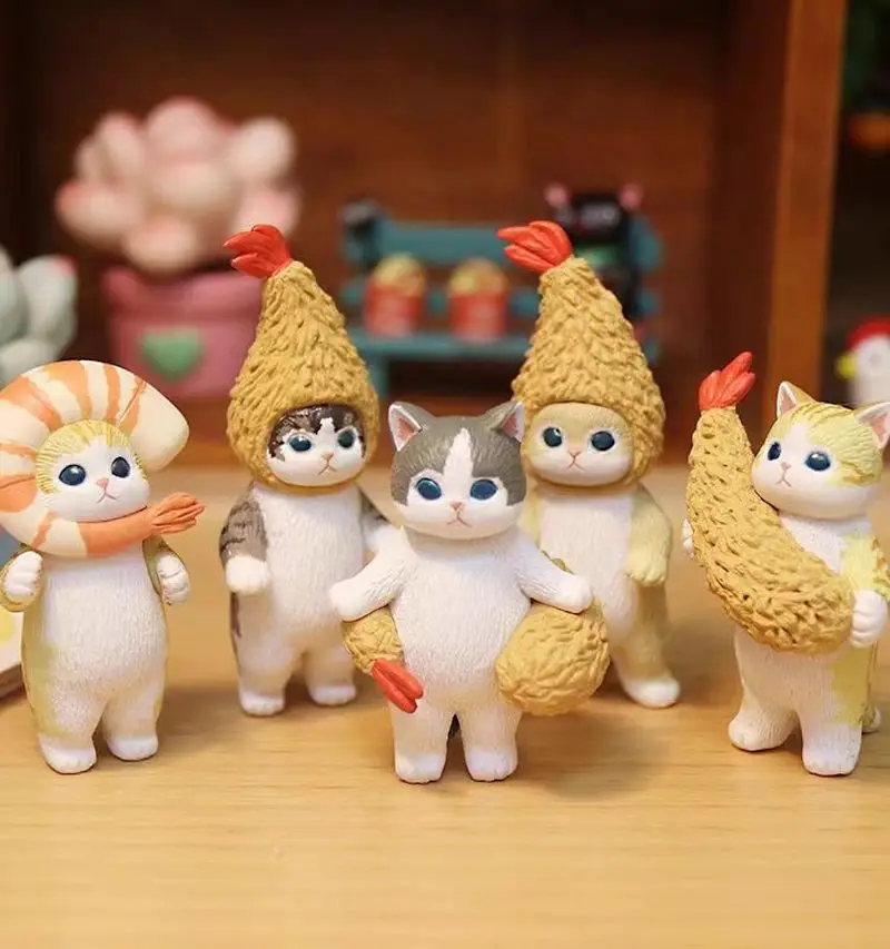 

Original Kawaii Gashapon Toys Cute Mofusand Shrimp Nyan Neko Shorthair Tiger Orange Cat Figures Model Collect Decor Christmas