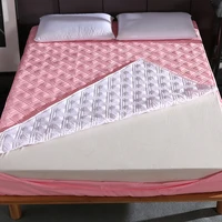 thicken solid color bed mattress cover protector pad quilted fitted sheet bed 6 sides all sealed with zipper home hotel textile