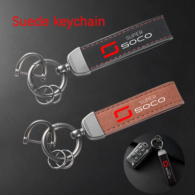 Фото Для SUPER SOCO CPx CUx CU TC 50/MAX/WANDER TS TSX 1500 2019-2024 высококачественный кожаный замшевый брелок для ключей мотоцикла №1
