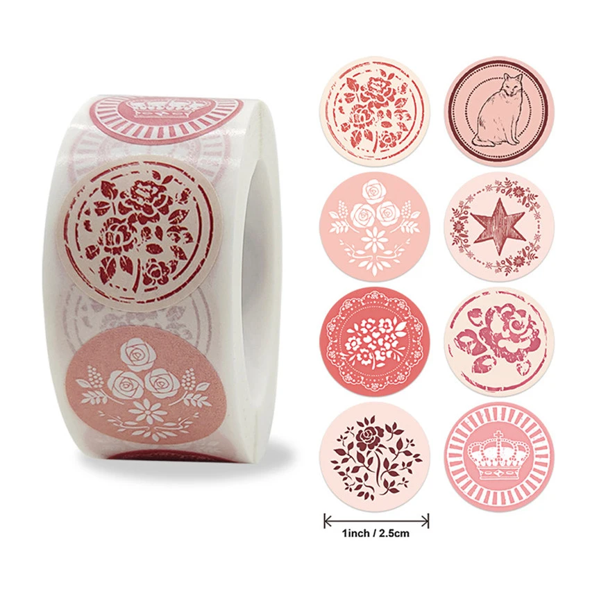 

500 шт./рулон, круглые наклейки-конверты