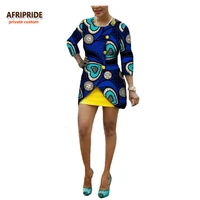 2022 african style suit for women afripride private custom thigh length topmini skirt women 2 pieces suit pure cotton a722644
